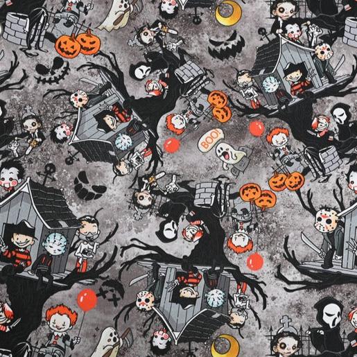 Ghost Boo Halloween Gray! 1 Meter Medium Thickness Plain Cotton Fabric, Fabric by Yard, Yardage Cotton Fabrics for Clothes Crafts (Copy)