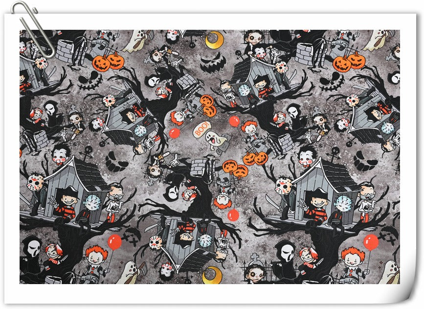 Ghost Boo Halloween Gray! 1 Meter Medium Thickness Plain Cotton Fabric, Fabric by Yard, Yardage Cotton Fabrics for Clothes Crafts (Copy)