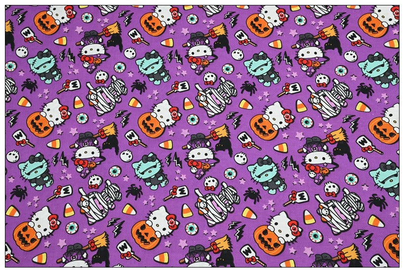 Hello Kitty and Sanrio Friends 5 Prints! 1 Yard Medium Thickness Plain Cotton Fabric, Fabric by Yard, Yardage 202411