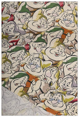 The Seven Dwarfs! 1 Meter Quality Printed Cotton Fabric, Fabric by Yard, Yardage Cotton Bag Fabrics Snow White