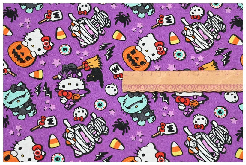 Hello Kitty and Sanrio Friends 5 Prints! 1 Yard Medium Thickness Plain Cotton Fabric, Fabric by Yard, Yardage 202411