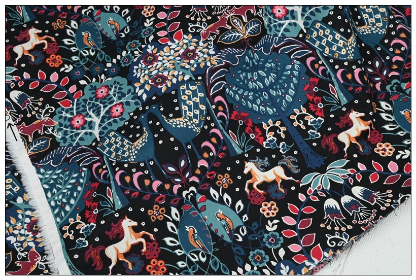 Forest Animals Vera! 1 Meter Medium Thickness Cotton Fabric, Fabric by Yard, Yardage Cotton Fabrics for  Style Garments, Bags