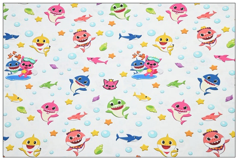 the Baby Shark Cartoon 10 Prints! 1 Yard Printed Cotton Fabric, Fabric by Yard, Yardage Fabrics, Children  Kids