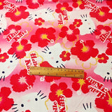 Hello Kitty and Tropical Flowers 2 color! 1 Yard Medium Thickness Plain Cotton Fabric, Fabric by Yard, Yardage (Copy)