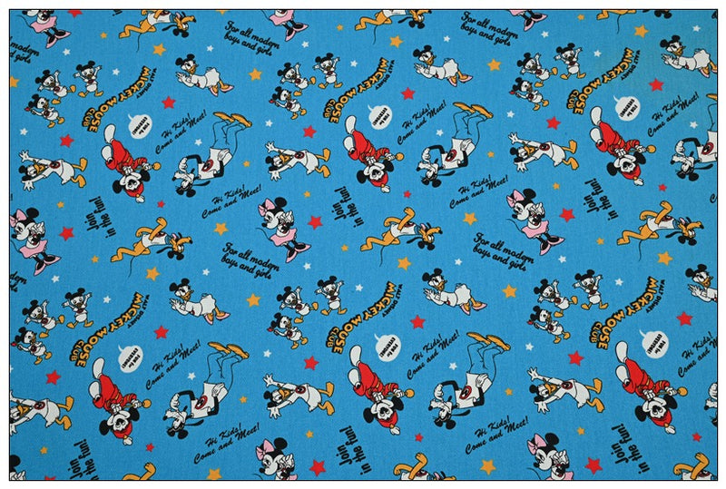 Mickey Mouse Club blue! 1 Yard Heavy Weight Twill Cotton Fabric, Fabric by Yard, Yardage Cotton Fabrics for  Style Garments, Bags (Copy) (Copy)