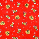 Grinch all red ! 1 Yard of Quality Printed Cotton Fabrics by Yard, Fabric Yardage Comics Fabrics Draft Grinch Christmas