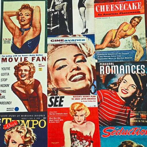 Marilyn Monroe Cover Girls American Retro ! 1 Yard Heavy Cotton Twill Fabric, Fabric by  Yard for Style Clothes, Bags