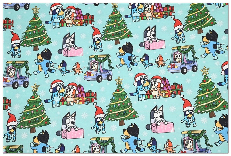 Adorable Bluey the Aussie Cartoon Dog 11 Prints! 1 Yard Quality light-weight Oxford Cotton Fabric, Fabric Aussie 2410