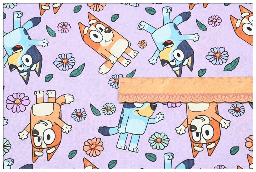 Bluey the Aussie Cartoon Dog 10 Prints! 1 Yard Quality Medium Thickness Plain Cotton Fabric, Fabric Aussie 2408