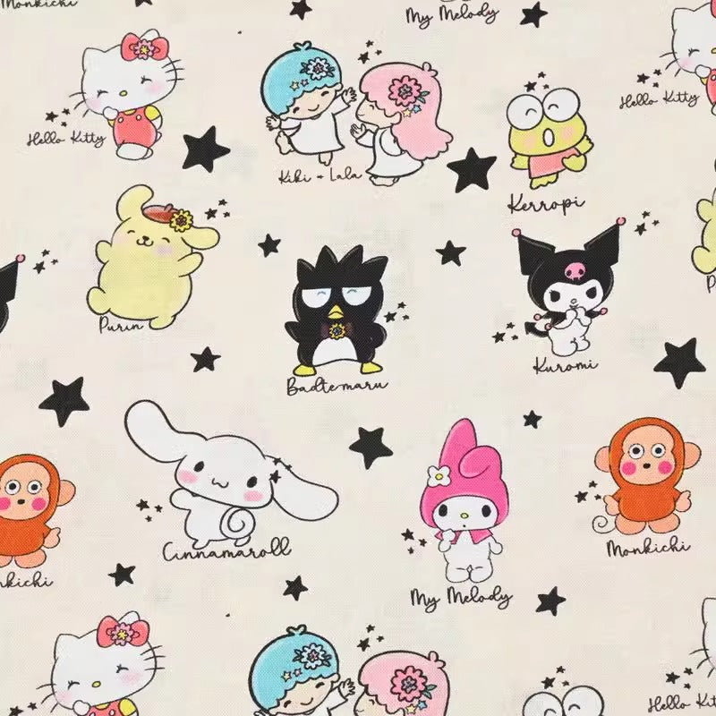 Hello Kitty Spring and Cartoon Friends 2 Colors! 1 Yard Medium Thickness Plain Cotton Fabric, Fabric by Yard, Yardage 2024