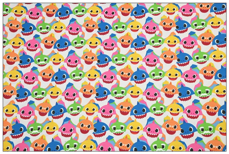 the Baby Shark Cartoon 10 Prints! 1 Yard Printed Cotton Fabric, Fabric by Yard, Yardage Fabrics, Children  Kids