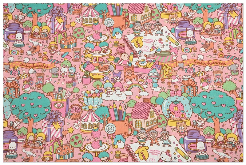 Sanrio Characters Cinnamoroll 5 Prints! 1 Yard Medium Thickness Plain Cotton Fabric, Fabric by Yard, Yardage 202411