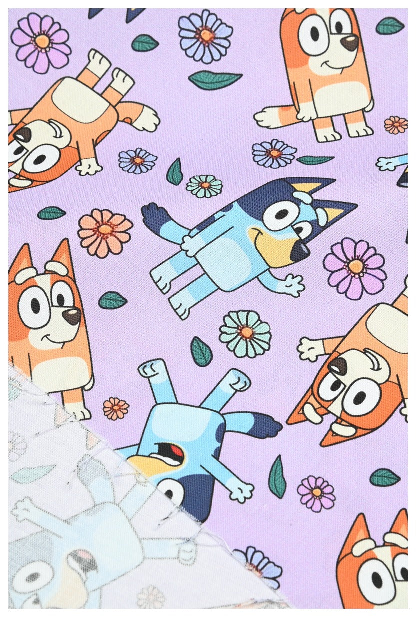 Bluey the Aussie Cartoon Dog 10 Prints! 1 Yard Quality Medium Thickness Plain Cotton Fabric, Fabric Aussie 2408