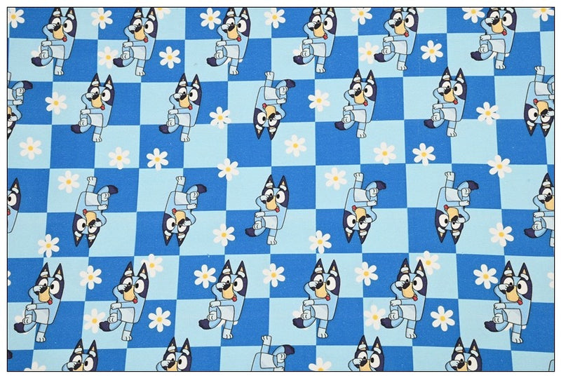 Adorable Bluey the Aussie Cartoon Dog 11 Prints! 1 Yard Quality light-weight Oxford Cotton Fabric, Fabric Aussie 2410