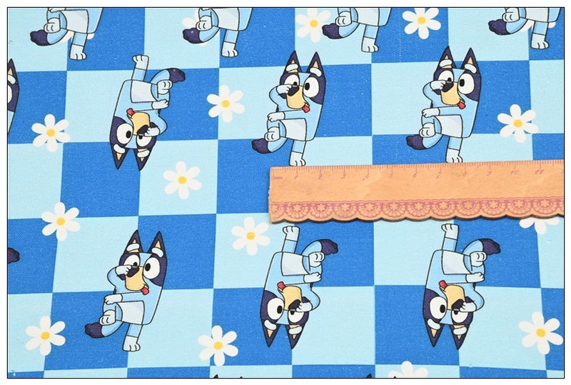 Adorable Bluey the Aussie Cartoon Dog 11 Prints! 1 Yard Quality light-weight Oxford Cotton Fabric, Fabric Aussie 2410