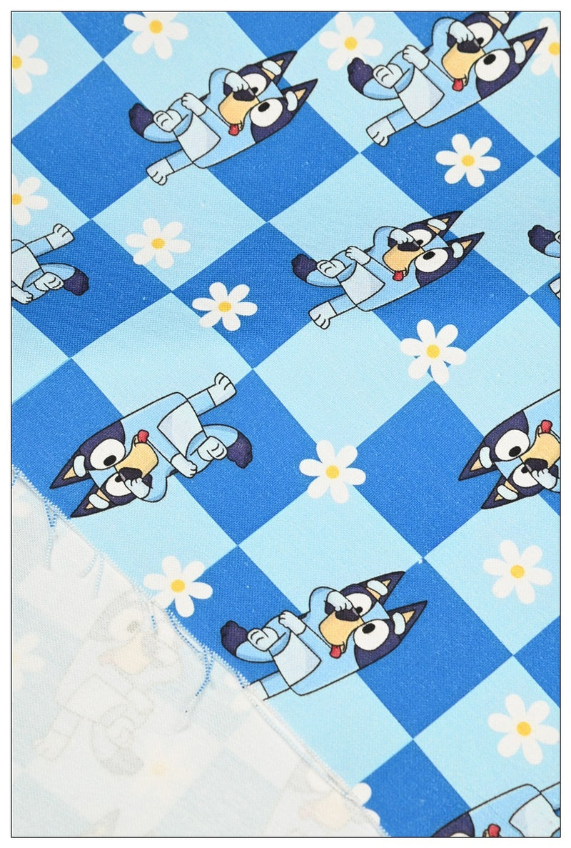 Adorable Bluey the Aussie Cartoon Dog 11 Prints! 1 Yard Quality light-weight Oxford Cotton Fabric, Fabric Aussie 2410