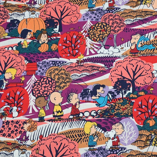 Snoopy and Charlie Brown red Floral! 1 Meter Medium Thickness Cotton Fabric, Fabric by Yard, Yardage Cotton Fabrics for  Style Garments, Bags