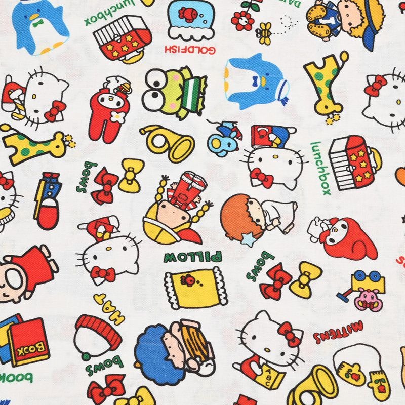 Hello Kitty and Sanrio Friends 5 Prints! 1 Yard Medium Thickness Plain Cotton Fabric, Fabric by Yard, Yardage 202411