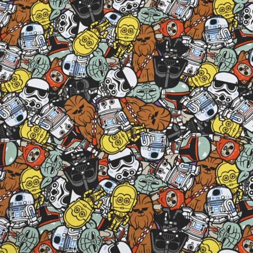 Masks of Star Wars ! 1 Yard Medium Thickness Cotton Fabric, Fabric by Yard, Yardage Cotton Fabrics for  Style Garments