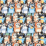 Adorable Bluey the Aussie Cartoon Dog 11 Prints! 1 Yard Quality light-weight Oxford Cotton Fabric, Fabric Aussie 2410