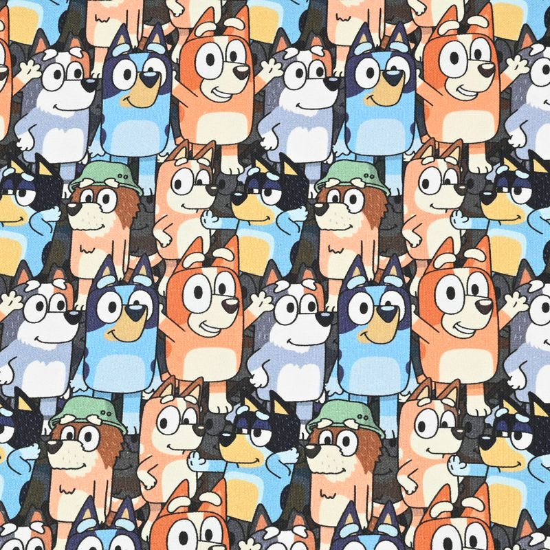 Adorable Bluey the Aussie Cartoon Dog 11 Prints! 1 Yard Quality light-weight Oxford Cotton Fabric, Fabric Aussie 2410