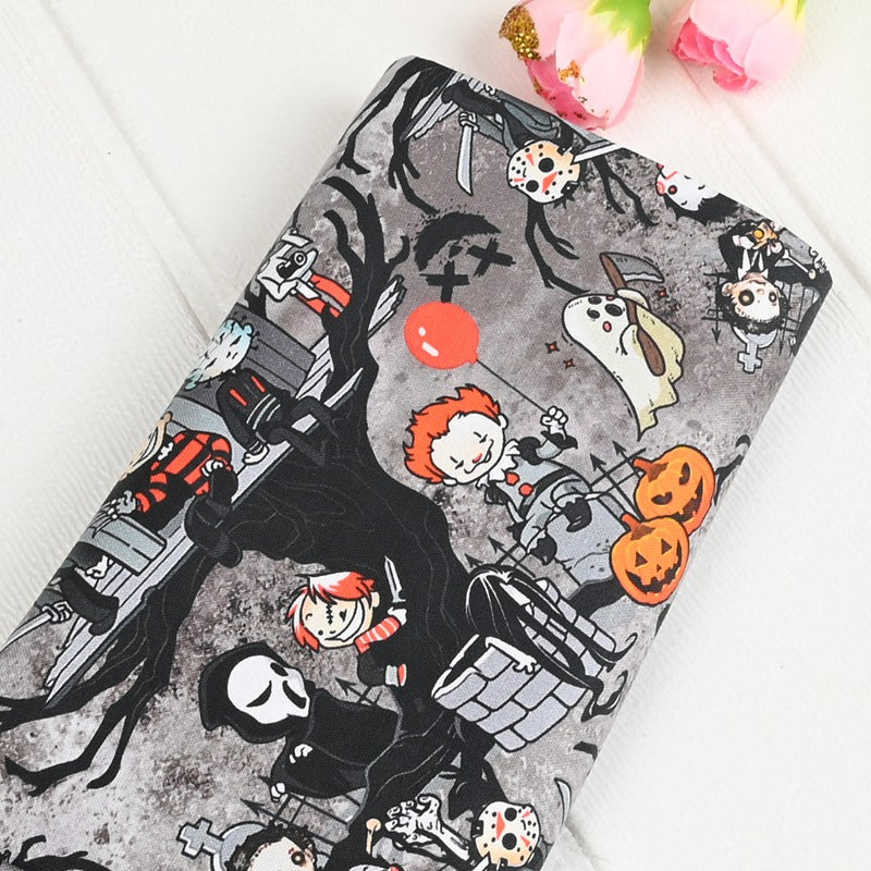 Ghost Boo Halloween Gray! 1 Meter Medium Thickness Plain Cotton Fabric, Fabric by Yard, Yardage Cotton Fabrics for Clothes Crafts (Copy)