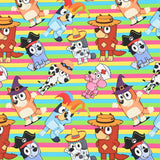 Adorable Bluey the Aussie Cartoon Dog 11 Prints! 1 Yard Quality light-weight Oxford Cotton Fabric, Fabric Aussie 2410