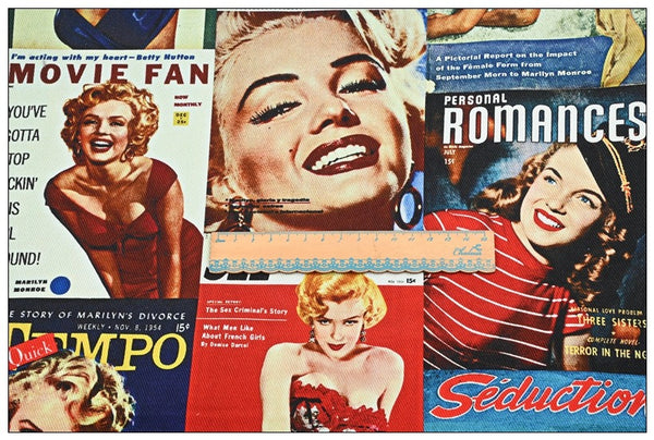 Marilyn Monroe Cover Girls American Retro ! 1 Yard Heavy Cotton Twill Fabric, Fabric by  Yard for Style Clothes, Bags