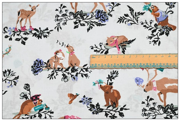 Merry Mischief Snowday Animals Vera Bradl! 1 Meter Quality Printed Cotton Fabrics by Yard, Vera Bradley Retired