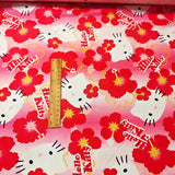 Hello Kitty and Tropical Flowers 2 color! 1 Yard Medium Thickness Plain Cotton Fabric, Fabric by Yard, Yardage (Copy)