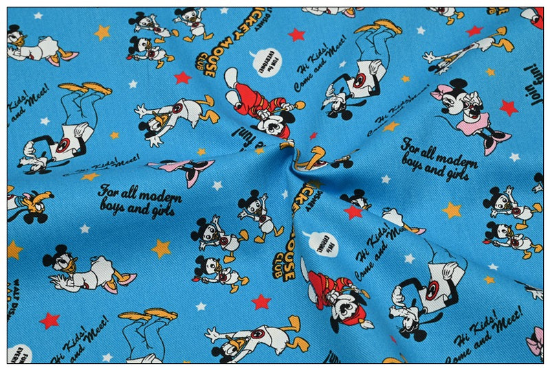 Mickey Mouse Club blue! 1 Yard Heavy Weight Twill Cotton Fabric, Fabric by Yard, Yardage Cotton Fabrics for  Style Garments, Bags (Copy) (Copy)