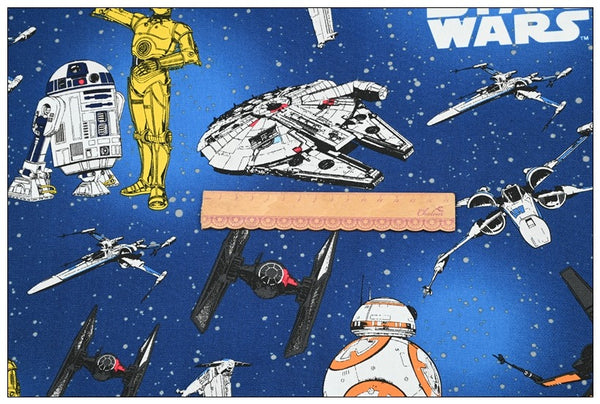 Robots of Star wars blue! 1 Yard High Quality Stiff Cotton Toile Fabric, Fabric by Yard, Yardage Cotton Canvas Fabrics for Bags