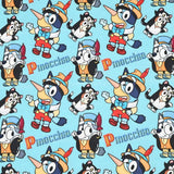 Adorable Bluey the Aussie Cartoon Dog 11 Prints! 1 Yard Quality light-weight Oxford Cotton Fabric, Fabric Aussie 2410