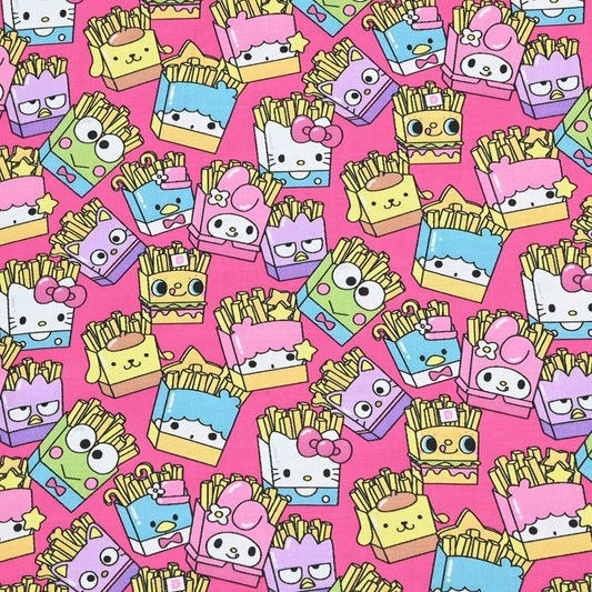 Sanrio French Fry! 1 Yard Medium Thickness Plain Cotton Fabric, Fabric by Yard, Yardage 202411