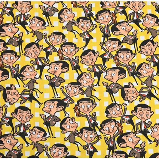 Mr. Bean Cartoon! 1 Yard Medium Thickness Plain Cotton Fabric, Fabric by Yard, Yardage