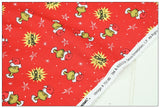 Grinch all red ! 1 Yard of Quality Printed Cotton Fabrics by Yard, Fabric Yardage Comics Fabrics Draft Grinch Christmas