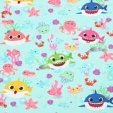 the Baby Shark Cartoon 10 Prints! 1 Yard Printed Cotton Fabric, Fabric by Yard, Yardage Fabrics, Children  Kids