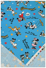 Mickey Mouse Club blue! 1 Yard Heavy Weight Twill Cotton Fabric, Fabric by Yard, Yardage Cotton Fabrics for  Style Garments, Bags