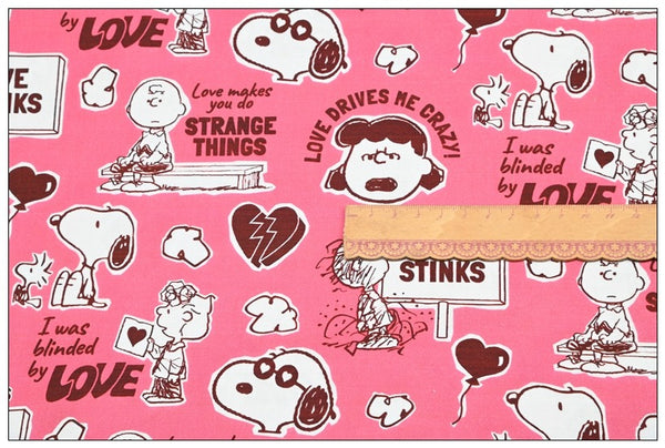 Snoopy and Charlie Brown LOVE quotes!  1 Yard Plain Cotton Fabric, Fabric by Yard, Yardage Cotton Fabrics for  Style Garments, Bags