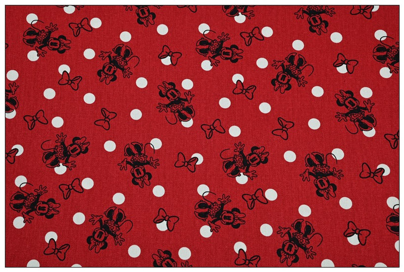 Minnie Polka Dots red! 1 Yard Heavy Weight Twill Cotton Fabric, Fabric by Yard, Yardage Cotton Fabrics for  Style Garments, Bags (Copy)