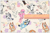 Adorable Bluey the Aussie Cartoon Dog 11 Prints! 1 Yard Quality light-weight Oxford Cotton Fabric, Fabric Aussie 2410