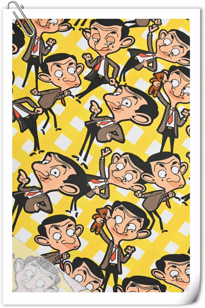 Mr. Bean Cartoon! 1 Yard Medium Thickness Plain Cotton Fabric, Fabric by Yard, Yardage