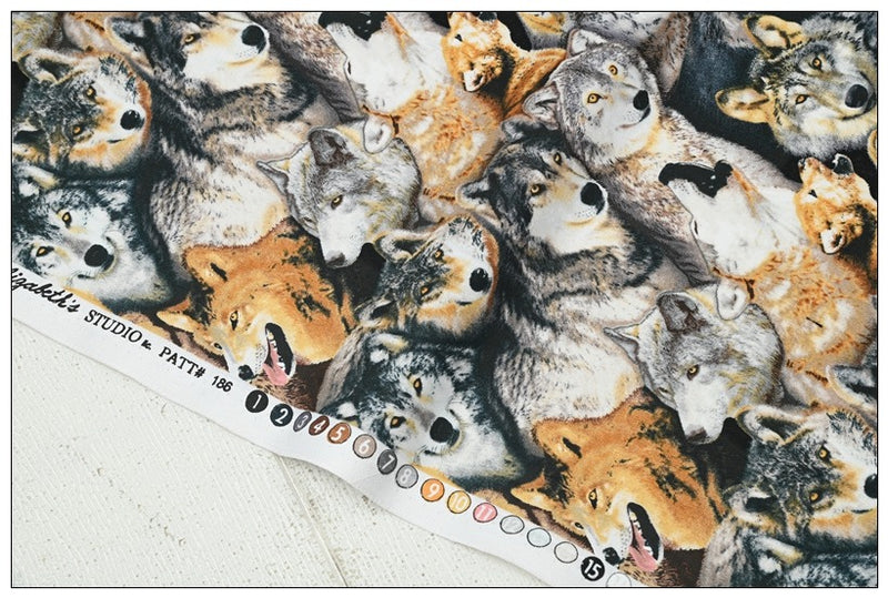 Real Wild Wolves American Wolf! 1 meter of Printed Cotton Plain Fabric, Animals,  Wolf 2024