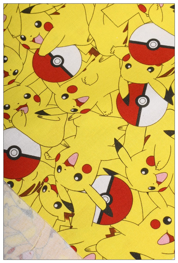 Pokemon Pikachu all Yellow! 1 Meter Plain Cotton Fabric, Fabric by Yard, Yardage Cotton Fabrics for Style Garments, Bags (Copy)