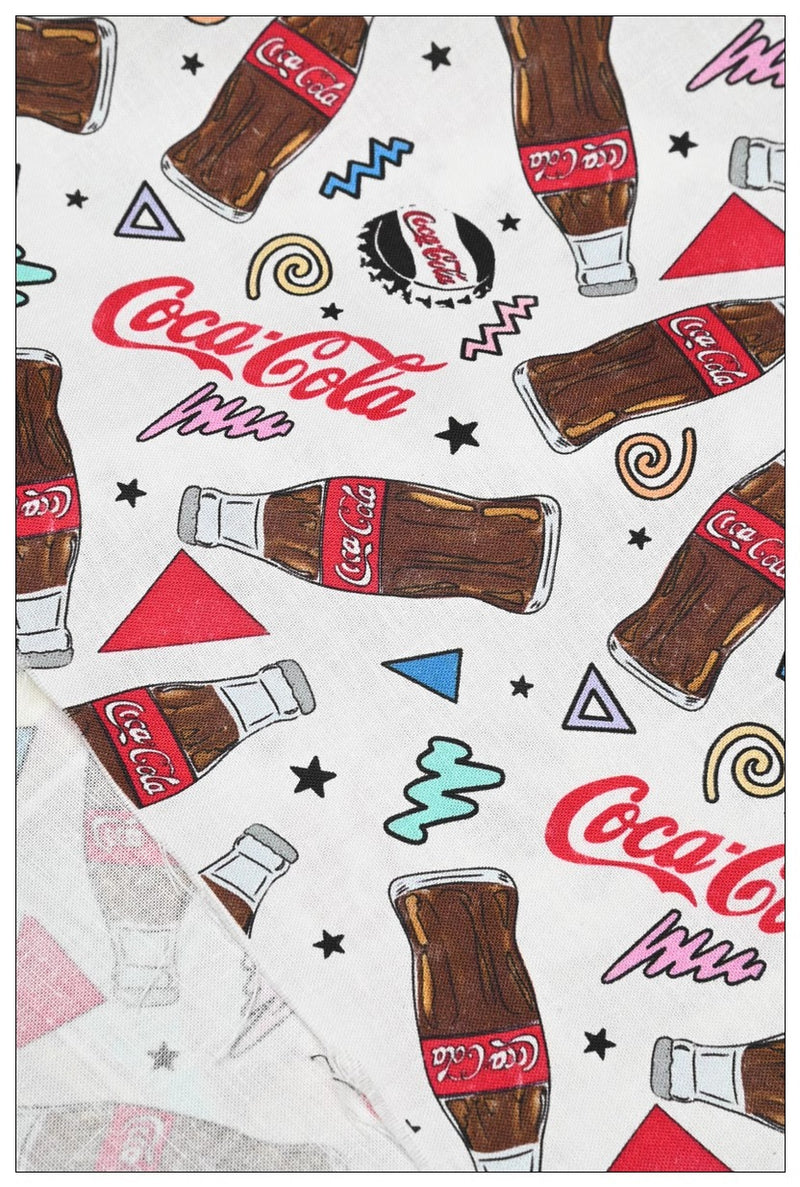 Coke Bottles and Ties Coca-Colar Themed ! 1 Yard Medium Thickness Cotton Fabric, Fabric by Yard, Yardage Cotton Fabrics for Style Clothes, Bags (Copy)