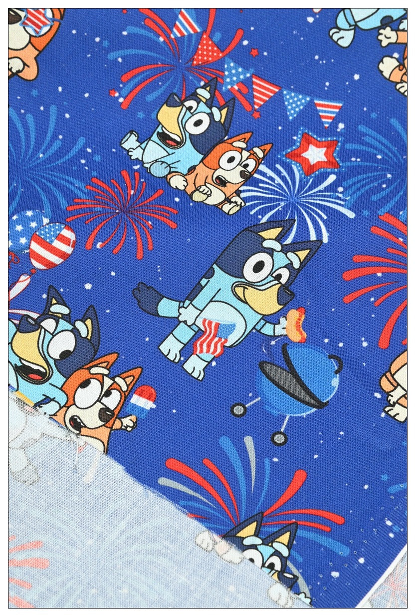 Bluey the Aussie Cartoon Dog 10 Prints! 1 Yard Quality Medium Thickness Plain Cotton Fabric, Fabric Aussie 2408