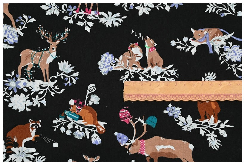 Forest Animals Vera! 1 Meter Medium Thickness Cotton Fabric, Fabric by Yard, Yardage Cotton Fabrics for  Style Garments, Bags