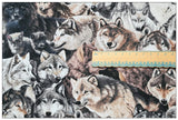 Real Wild Wolves American Wolf! 1 meter of Printed Cotton Plain Fabric, Animals,  Wolf 2024