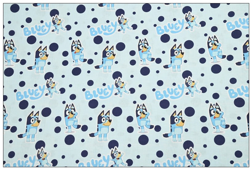 Bluey the Aussie Cartoon Series Dog 4 Prints! 1 Yard Quality Medium Thickness Plain Cotton Fabric, Fabric Aussie 2411