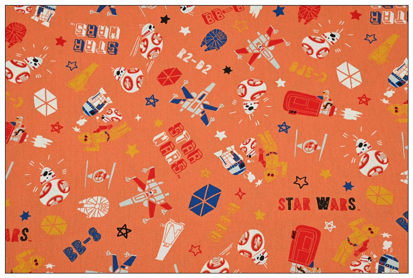 Star Wars Orange! 1 Yard Heavy Weight Twill Cotton Fabric, Fabric by Yard, Yardage Cotton Fabrics for  Style Garments, Bags